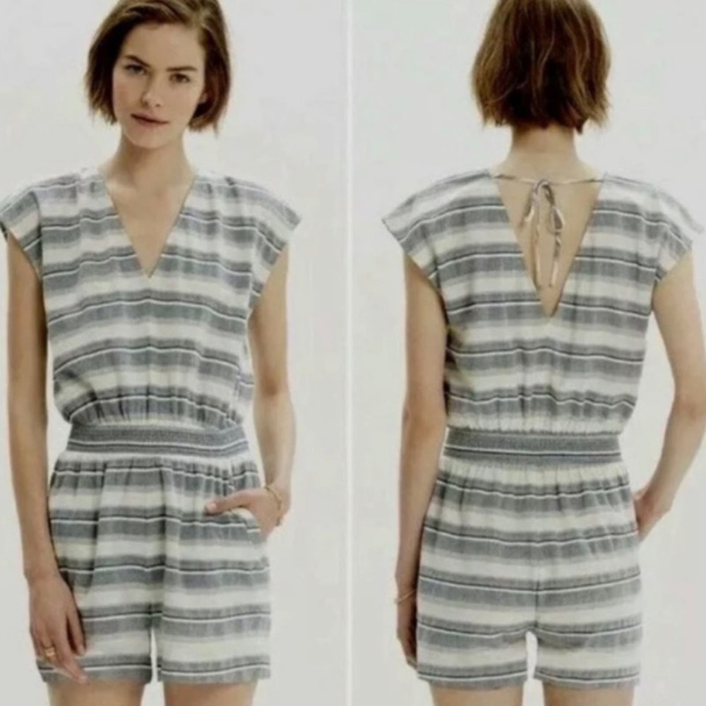 Madewell Blue/White Striped Yucatán Romper - Picture 3 of 9